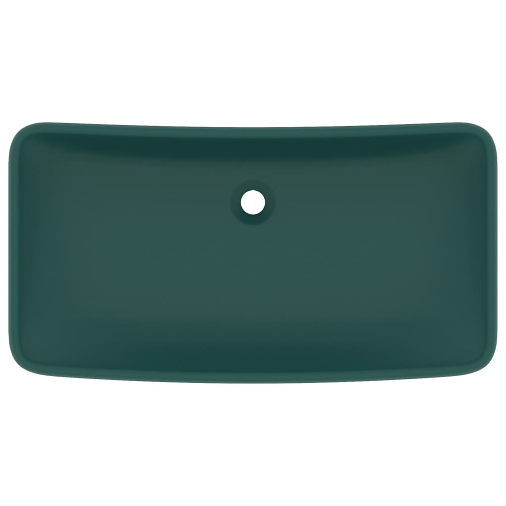 Vidaxl Washbasin Rectangular 71x38 cm keramická rohož tmavě zelená