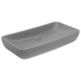 Vidaxl Washbasin Prostokątna 71x38 cm ceramiczna matowa jasnoszary