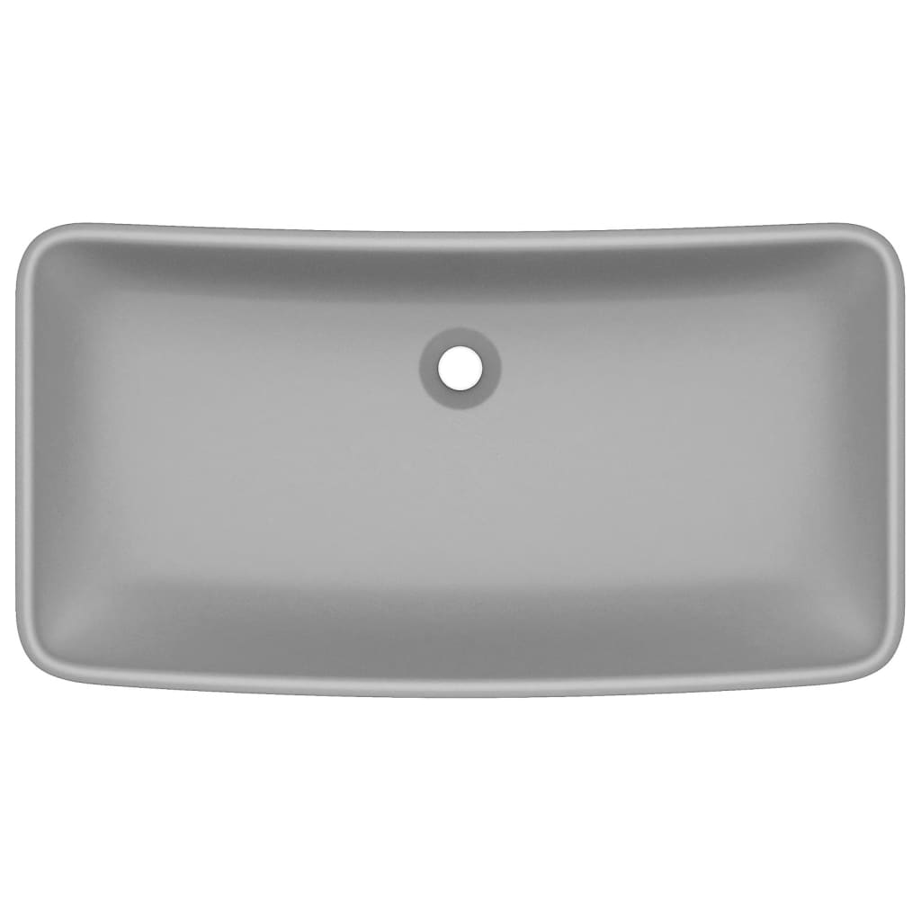 BIDAXL WASHBASIN RECTANGULAR 71x38 cm keramisk matt ljusgrå