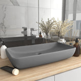 Vidaxl Washbasin Prostokątna 71x38 cm ceramiczna matowa jasnoszary