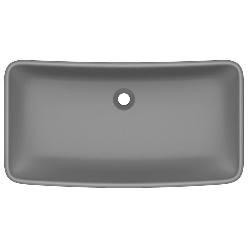 Vidaxl Washbasin Rectangulaire 71x38 cm Mat de céramique gris foncé