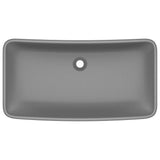 Vidaxl Washbasin Rectangulaire 71x38 cm Mat de céramique gris foncé