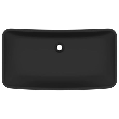 Vidaxl wastafel rechthoekig 71x38 cm keramiek matzwart