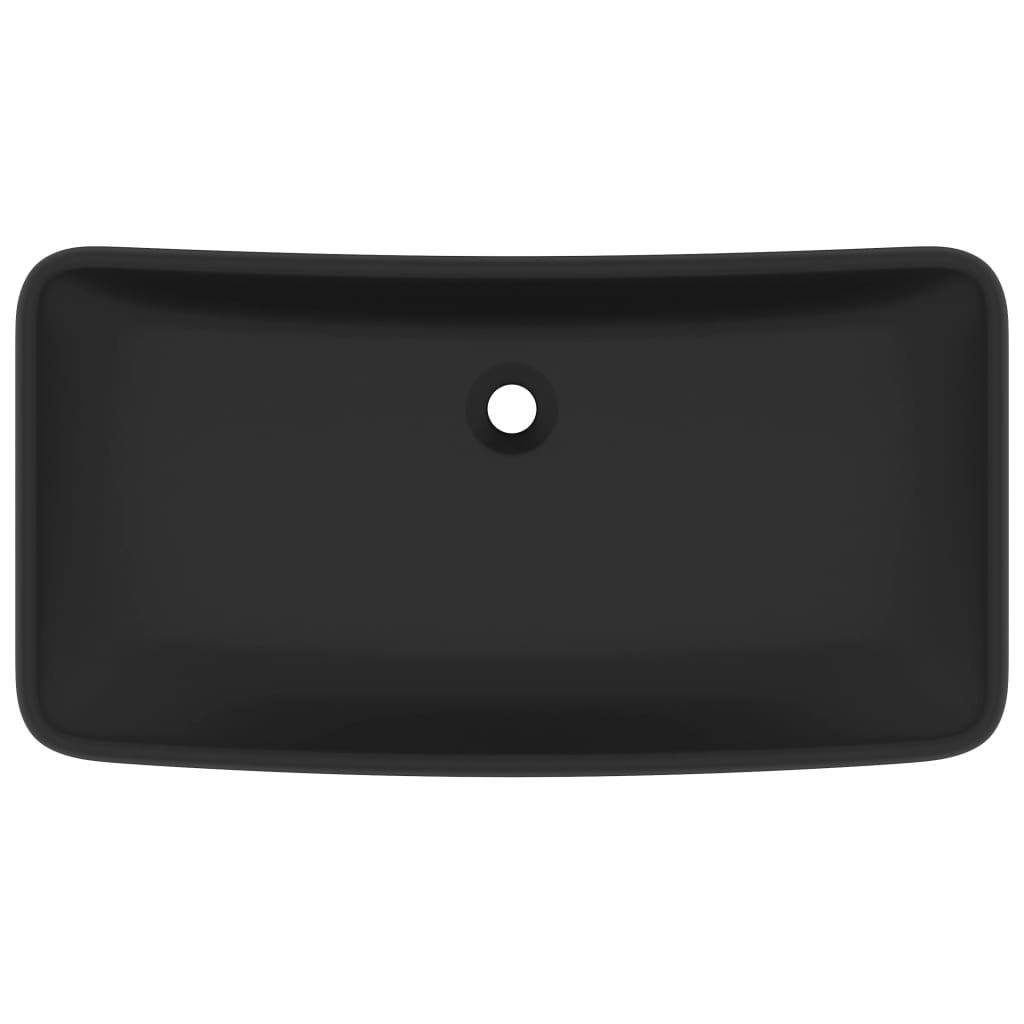 Vidaxl Washingin Rectangulaire 71x38 cm Black mate en céramique