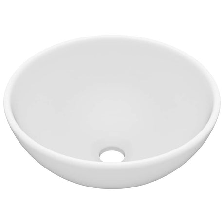 Vidaxl wastafel rond 32,5x14 cm keramiek matwit