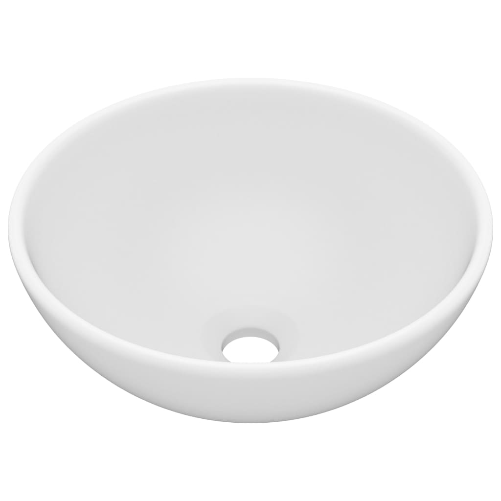 Vidaxl Washbasin Ronda 32.5x14 CM Mat de cerámica Blanca