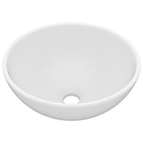 Vidaxl wastafel rond 32,5x14 cm keramiek matwit