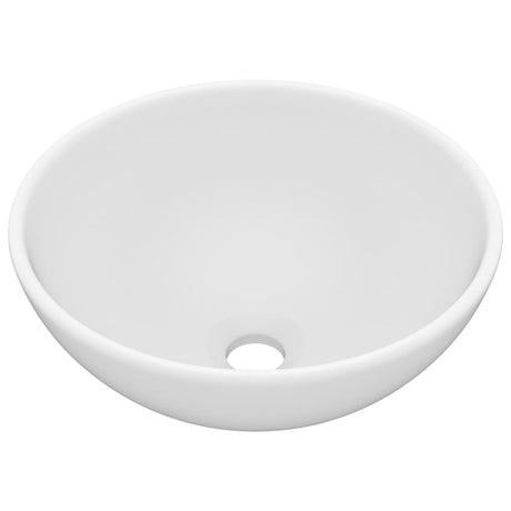 Vidaxl wastafel rond 32,5x14 cm keramiek matwit