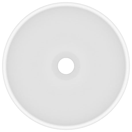 Vidaxl wastafel rond 32,5x14 cm keramiek matwit