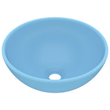 Vidaxl wastafel rond 32,5x14 cm keramiek mat lichtblauw