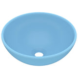 Vidaxl Washbasin Round 32.5x14 cm Cerramic Matt Light Bleu