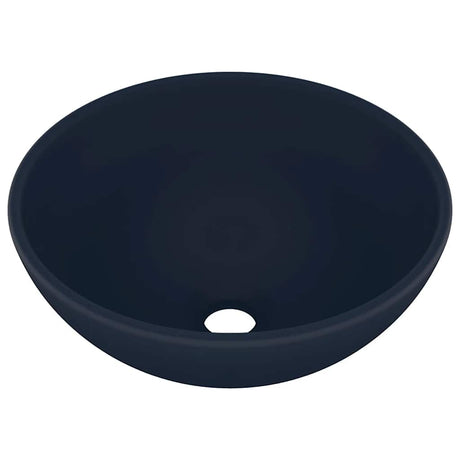 Vidaxl wastafel rond 32,5x14 cm keramiek mat donkerblauw
