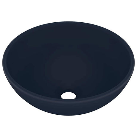 Vidaxl wastafel rond 32,5x14 cm keramiek mat donkerblauw