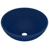 Vidaxl Washbasin Round 32.5x14 cm tappetino ceramico blu scuro