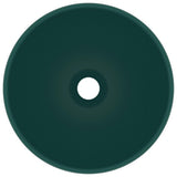 Vidaxl wastafel rond 32,5x14 cm keramiek mat donkergroen