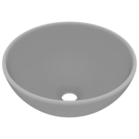 Vidaxl wastafel rond 32,5x14 cm keramiek mat lichtgrijs