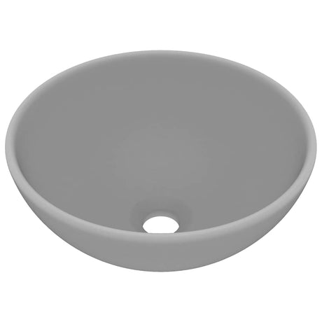 Vidaxl wastafel rond 32,5x14 cm keramiek mat lichtgrijs