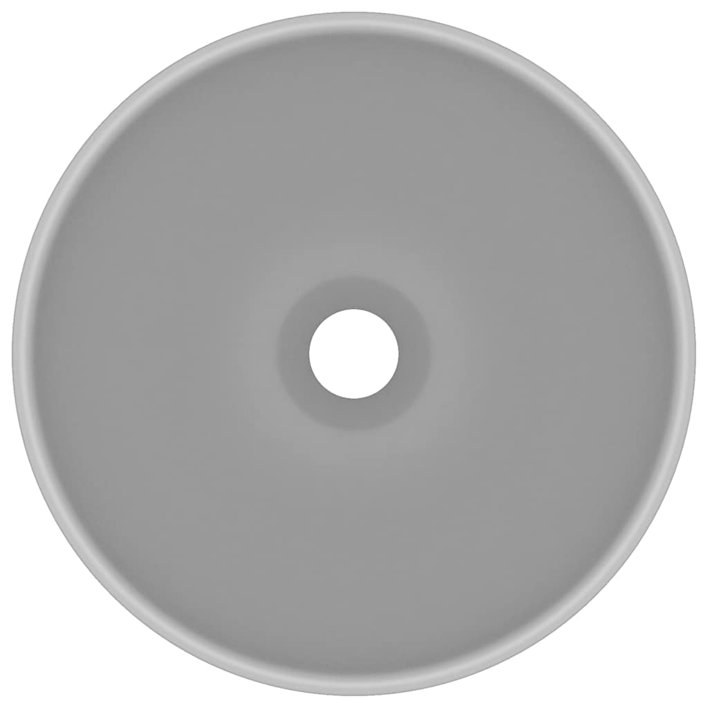 Vidaxl wastafel rond 32,5x14 cm keramiek mat lichtgrijs