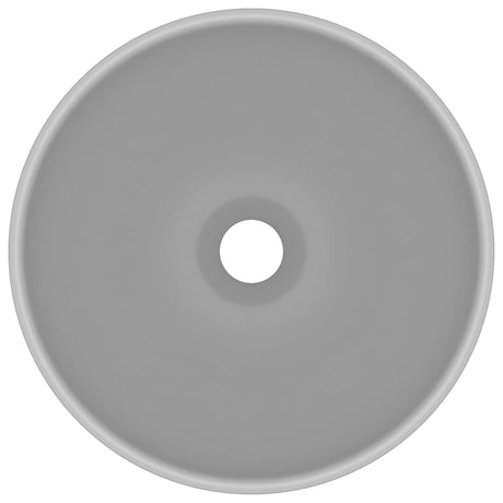 Vidaxl wastafel rond 32,5x14 cm keramiek mat lichtgrijs