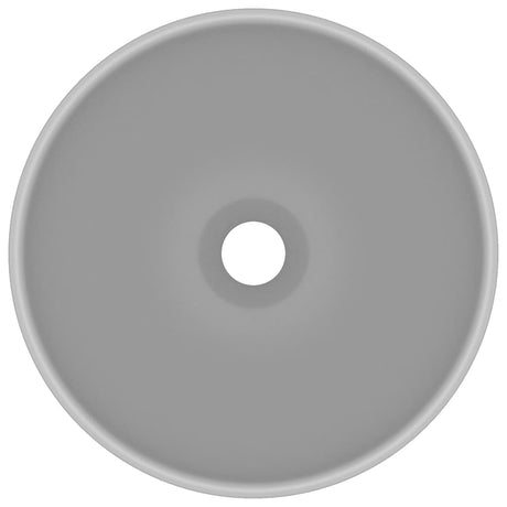 Vidaxl wastafel rond 32,5x14 cm keramiek mat lichtgrijs