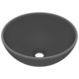 Vidaxl Washbasin krog 32,5x14 cm keramična mat temno siva