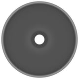 Vidaxl wastafel rond 32,5x14 cm keramiek mat donkergrijs