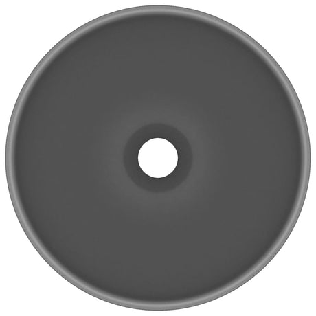Vidaxl wastafel rond 32,5x14 cm keramiek mat donkergrijs
