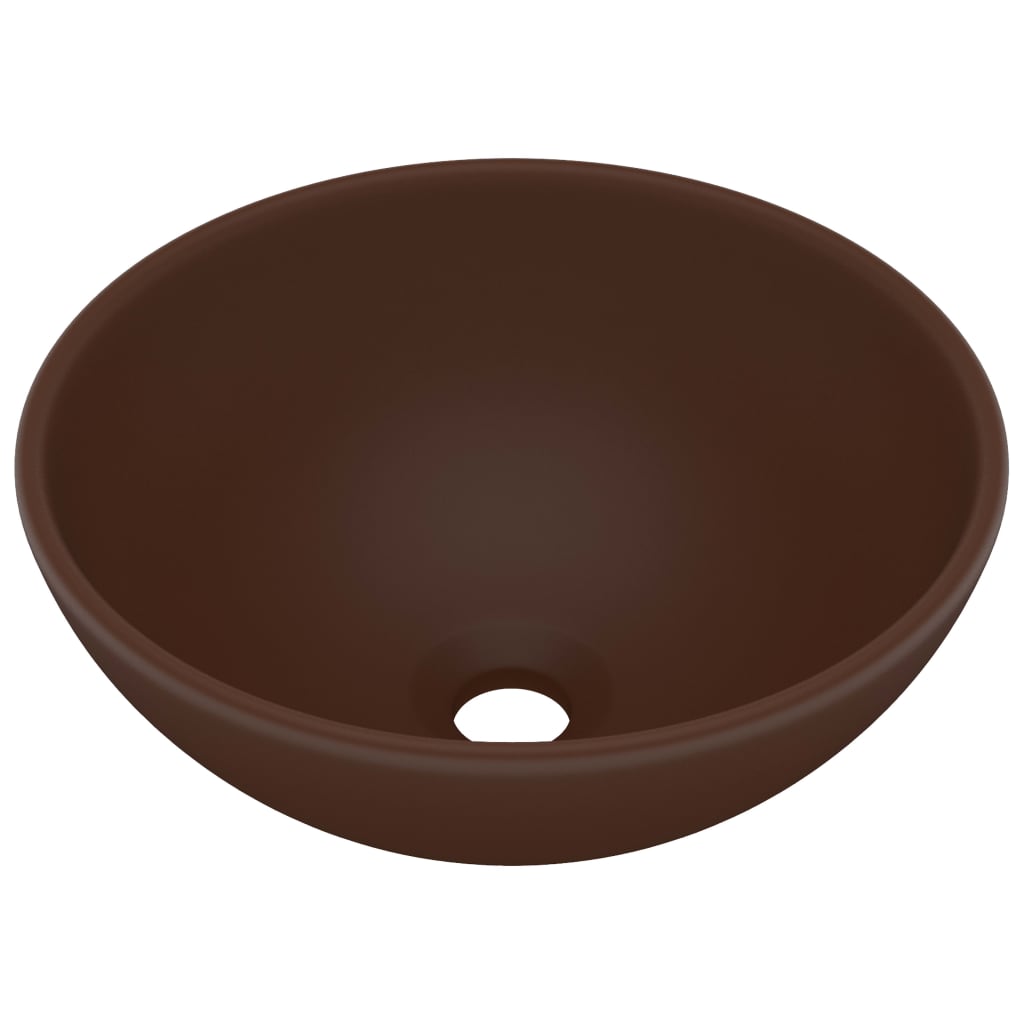 BIDAXL WASHBASIN RUND 32.5X14 CM CERAMIM MATT Dark Brown