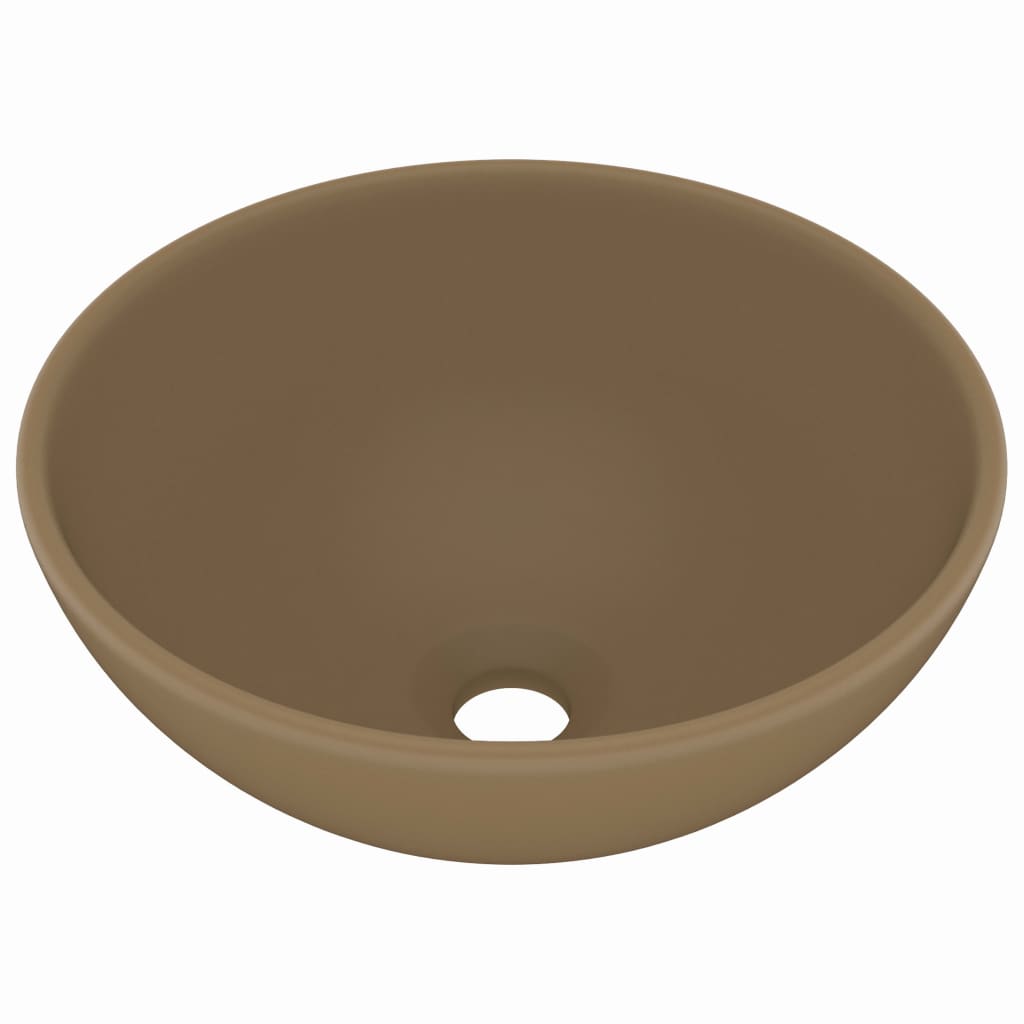 Vidaxl Washbasin omkring 32,5x14 cm keramisk matcreme