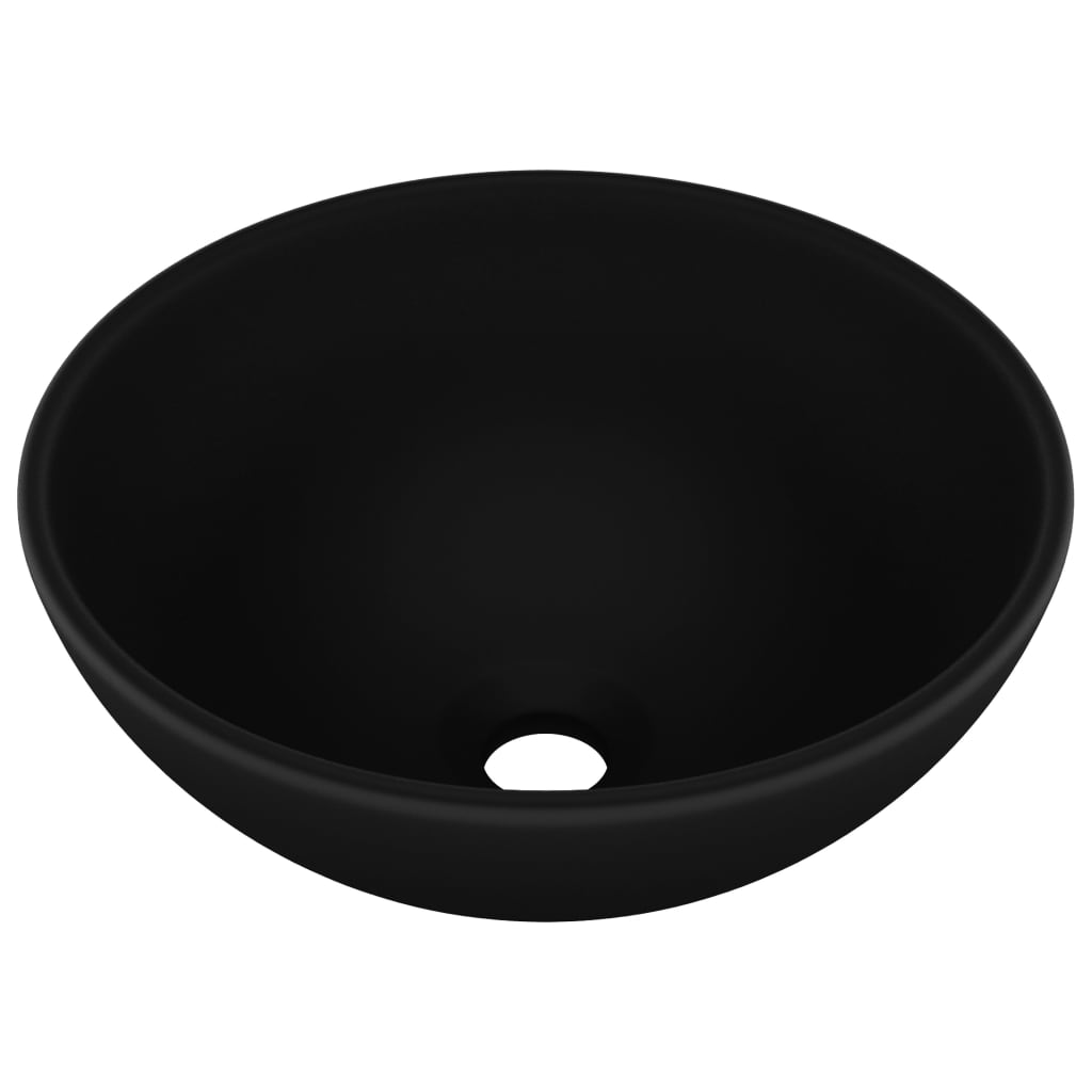 Vidaxl Washbasin Round 32.5x14 cm ceramico opaco nero