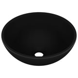 Vidaxl Washbasin Round 32.5x14 cm ceramiczny matowy czarny czarny