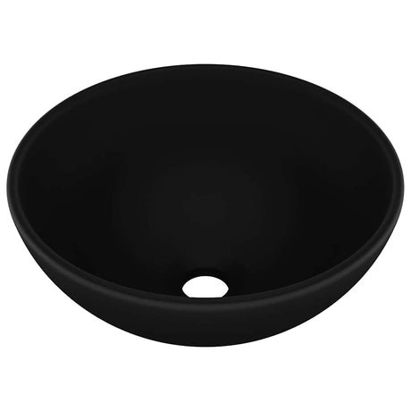 Vidaxl wastafel rond 32,5x14 cm keramiek matzwart