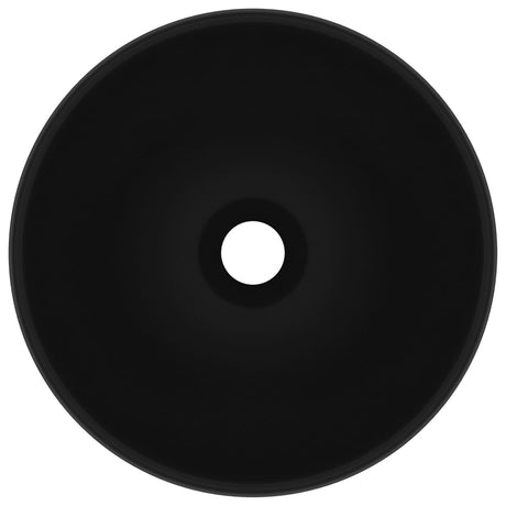 Vidaxl wastafel rond 32,5x14 cm keramiek matzwart