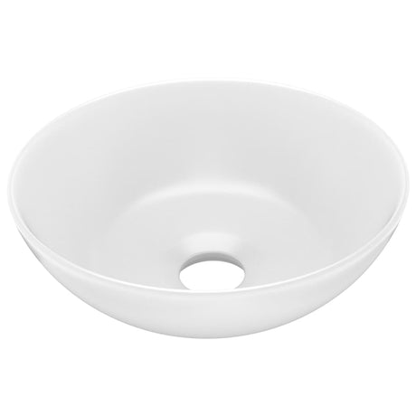 Vidaxl wastafel rond keramiek matwit