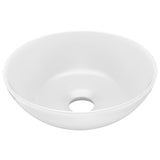 Vidaxl Washbasin okrągła ceramiczna mata biała