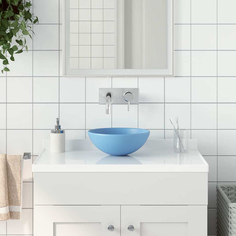 Vidaxl wastafel rond keramiek lichtblauw