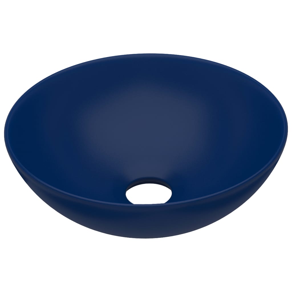 Vidaxl Washbasin Round céramique bleu foncé