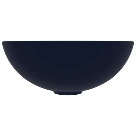 Vidaxl wastafel rond keramiek donkerblauw