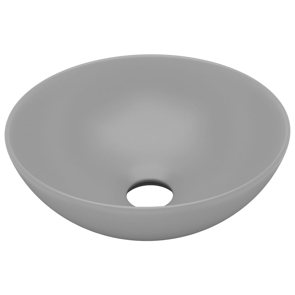 Vidaxl Washbasin Round Céramique Gris clair