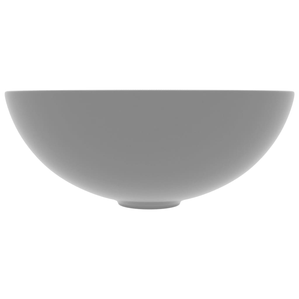 Vidaxl Washbasin rotondo in ceramica grigio chiaro