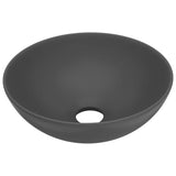 Vidaxl Washbasin Cerámico redondo gris oscuro