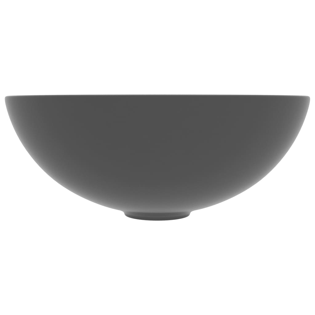 VidaXL Washbasin Round Ceramic Dark Gray