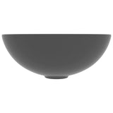 Vidaxl Washbasin rotondo in ceramica grigio scuro