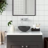 Vidaxl Washbasin Cerámico redondo gris oscuro