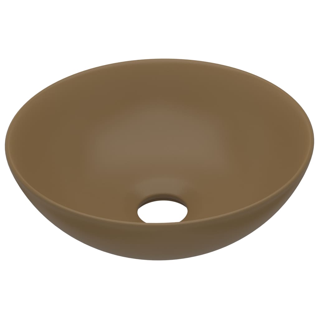 Vidaxl Washbasin Round Ceramic Matcream