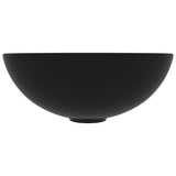 VidaXL Washbasin Round Ceramic Matt Zwart