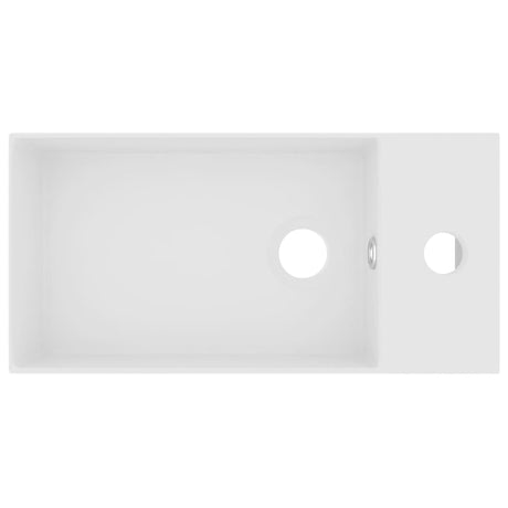 Vidaxl wastafel met overloop keramiek matwit