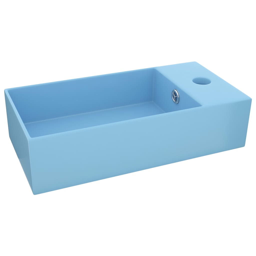 Vidaxl Washbasin z lądującym ceramicznym jasnoniebieskim