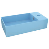 VidaXL Washbasin With Landing Ceramic Light Blue