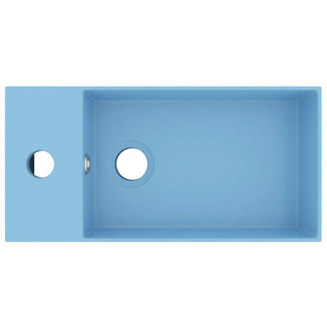 Vidaxl wastafel met overloop keramiek lichtblauw